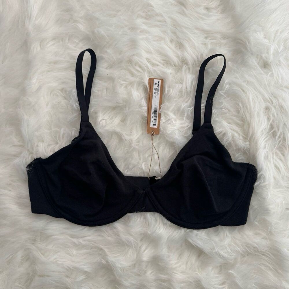 Skims Cotton Jersey T-shirt Bra Soot Size 32DD